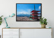 Japanisches Gebäude auf Leinwandbild gerahmt verschiedene Größen im Wohnzimmer