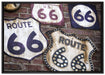 Route 66 auf Leinwandbild gerahmt Größe 100x70