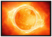 Sonne Feuerball auf Leinwandbild gerahmt Größe 100x70