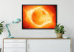 Sonne Feuerball auf Leinwandbild gerahmt verschiedene Größen im Wohnzimmer