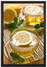 GrünerTee mit Zitrone auf Leinwandbild gerahmt Größe 60x40