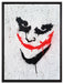 Böser Clown auf Leinwandbild gerahmt Größe 80x60