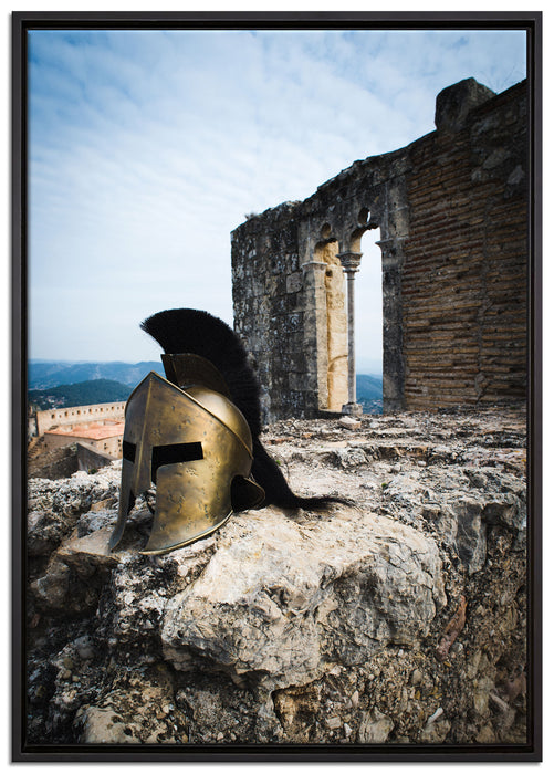 Gladiatorenhelm auf Leinwandbild gerahmt Größe 100x70