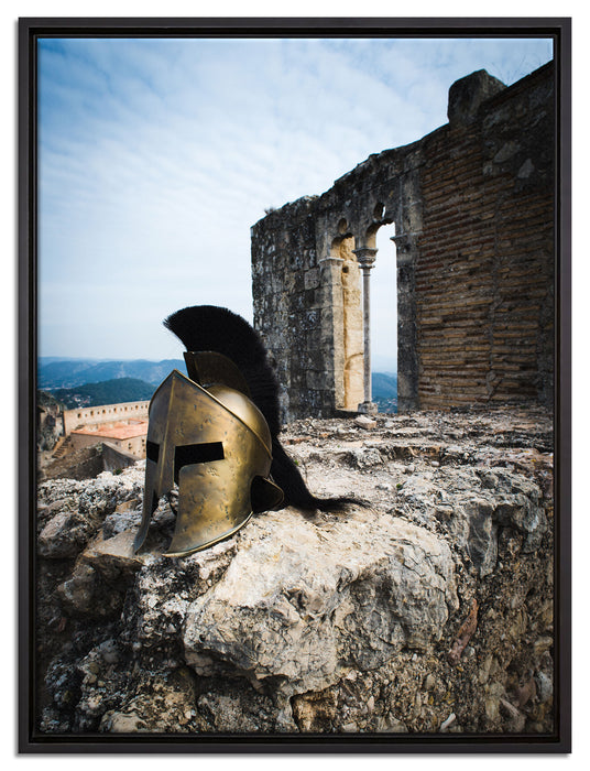 Gladiatorenhelm auf Leinwandbild gerahmt Größe 80x60