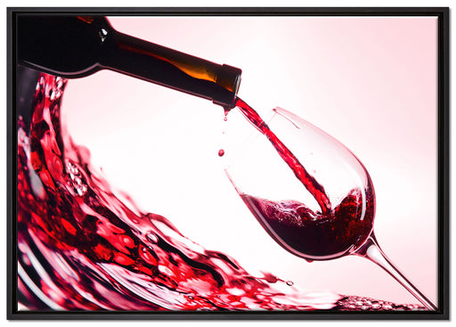 Wein auf Leinwandbild gerahmt Größe 100x70