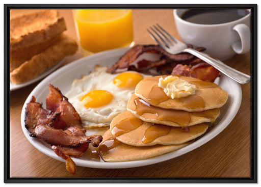 Frühstück auf Leinwandbild gerahmt Größe 100x70