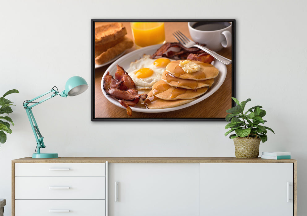 Frühstück auf Leinwandbild gerahmt verschiedene Größen im Wohnzimmer