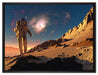 Astronaut klettert auf den Mond auf Leinwandbild gerahmt Größe 80x60