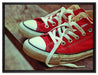 Coole Rote Schuhe auf Leinwandbild gerahmt Größe 80x60