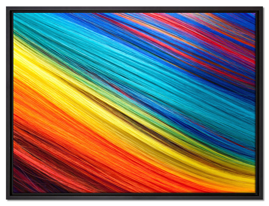Bunte Streifen auf Leinwandbild gerahmt Größe 80x60