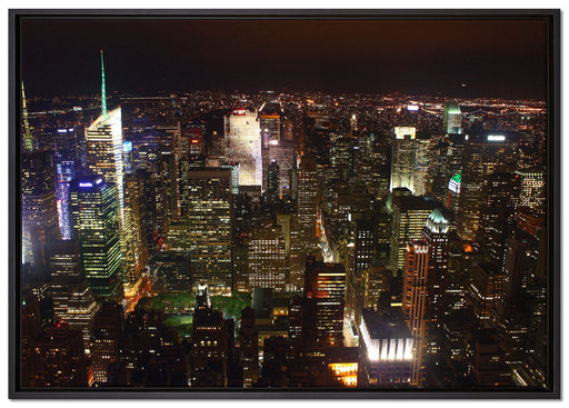 Nightlife Big City auf Leinwandbild gerahmt Größe 100x70