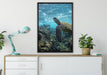 Schildkröte im Pazifik auf Leinwandbild gerahmt verschiedene Größen im Wohnzimmer