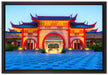 chinesischer Tempel auf Leinwandbild gerahmt Größe 60x40