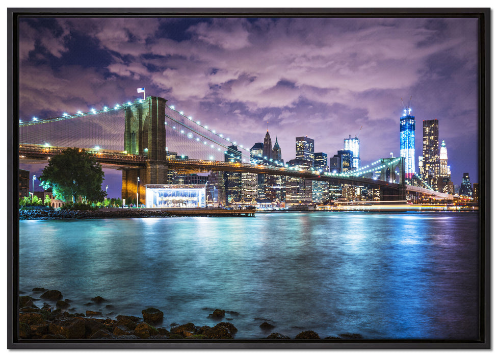 Skyline New York auf Leinwandbild gerahmt Größe 100x70