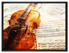 Geige auf Leinwandbild gerahmt Größe 80x60