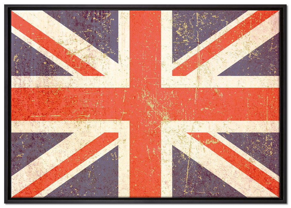 Union Jack auf Leinwandbild gerahmt Größe 100x70