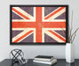 Union Jack auf Leinwandbild gerahmt mit Kirschblüten