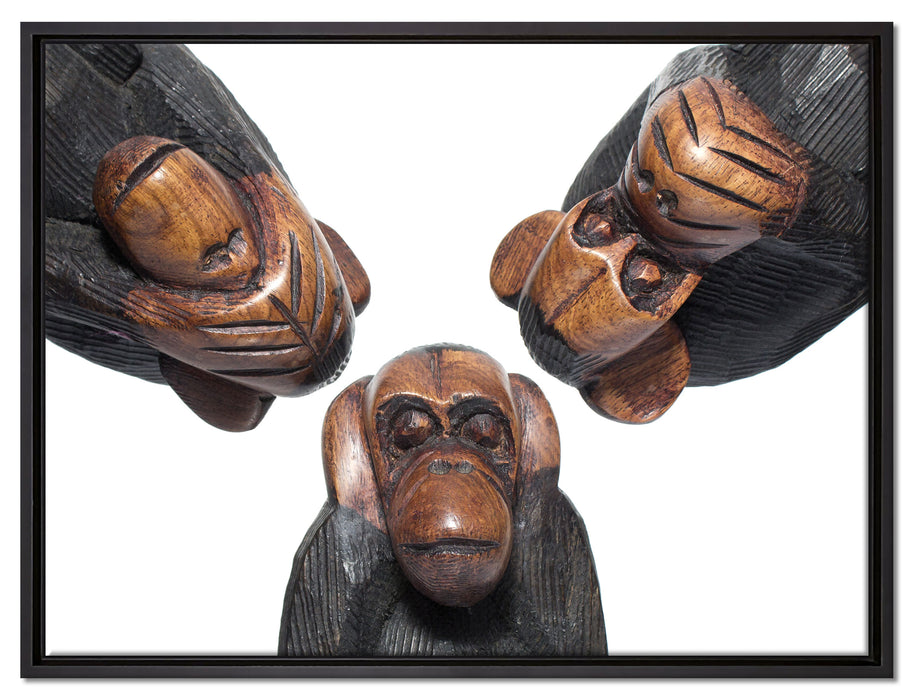 Nichts hören/sehen/sagen auf Leinwandbild gerahmt Größe 80x60