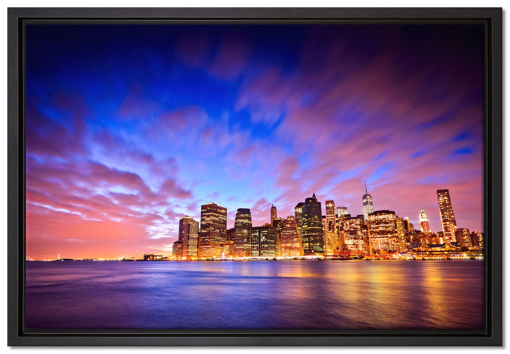 Skyline New York auf Leinwandbild gerahmt Größe 60x40