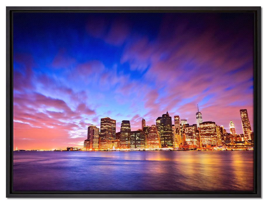 Skyline New York auf Leinwandbild gerahmt Größe 80x60