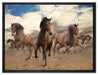 Western Pferde Cowboy auf Leinwandbild gerahmt Größe 80x60