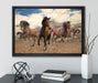 Western Pferde Cowboy auf Leinwandbild gerahmt mit Kirschblüten