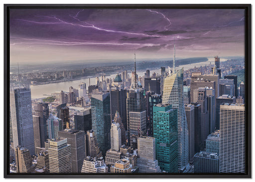 Skyline New York auf Leinwandbild gerahmt Größe 100x70