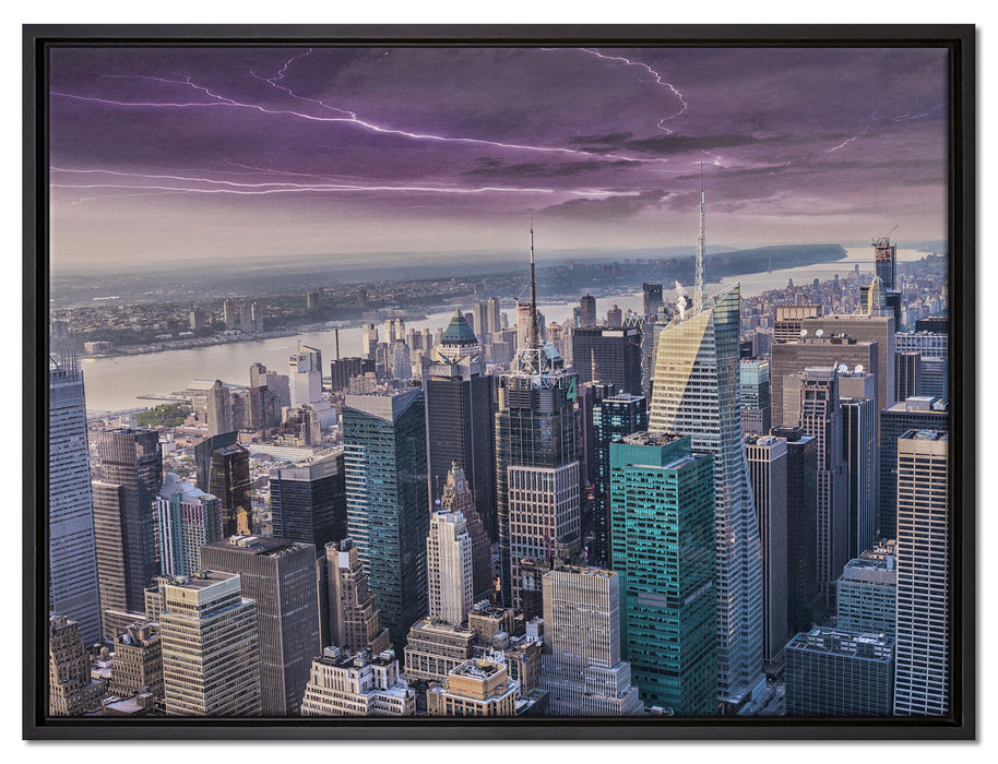 Skyline New York auf Leinwandbild gerahmt Größe 80x60