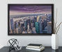 Skyline New York auf Leinwandbild gerahmt mit Kirschblüten