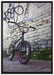 Fahrrad vor Graffitiwand auf Leinwandbild gerahmt Größe 100x70