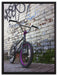 Fahrrad vor Graffitiwand auf Leinwandbild gerahmt Größe 80x60