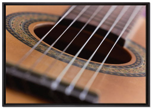 Gitarrensaiten Musik auf Leinwandbild gerahmt Größe 100x70