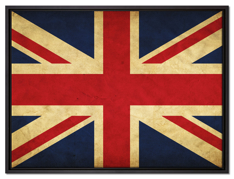 Großbritannien Flagge auf Leinwandbild gerahmt Größe 80x60