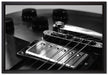 Black and White Guitar Gitarre auf Leinwandbild gerahmt Größe 60x40