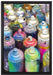 Graffiti Farbflaschen auf Leinwandbild gerahmt Größe 60x40