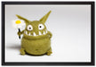 Süßes grünes Monster auf Leinwandbild gerahmt Größe 60x40