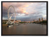 Riesenrad London Eye auf Leinwandbild gerahmt Größe 80x60