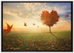 Herzbaum im Herbst auf Leinwandbild gerahmt Größe 100x70