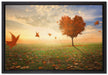 Herzbaum im Herbst auf Leinwandbild gerahmt Größe 60x40