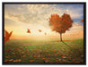 Herzbaum im Herbst auf Leinwandbild gerahmt Größe 80x60