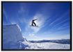 Snowboard Sprung Extremsport auf Leinwandbild gerahmt Größe 100x70