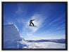 Snowboard Sprung Extremsport auf Leinwandbild gerahmt Größe 80x60