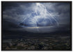 gewaltiges Gewitter auf Leinwandbild gerahmt Größe 100x70