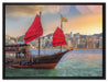 Segelschiff mit Segeln auf Leinwandbild gerahmt Größe 80x60