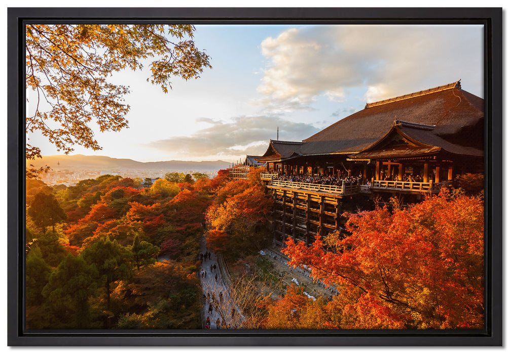 Majestätisches Japanisches Gebäude auf Leinwandbild gerahmt Größe 60x40