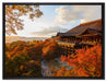 Majestätisches Japanisches Gebäude auf Leinwandbild gerahmt Größe 80x60