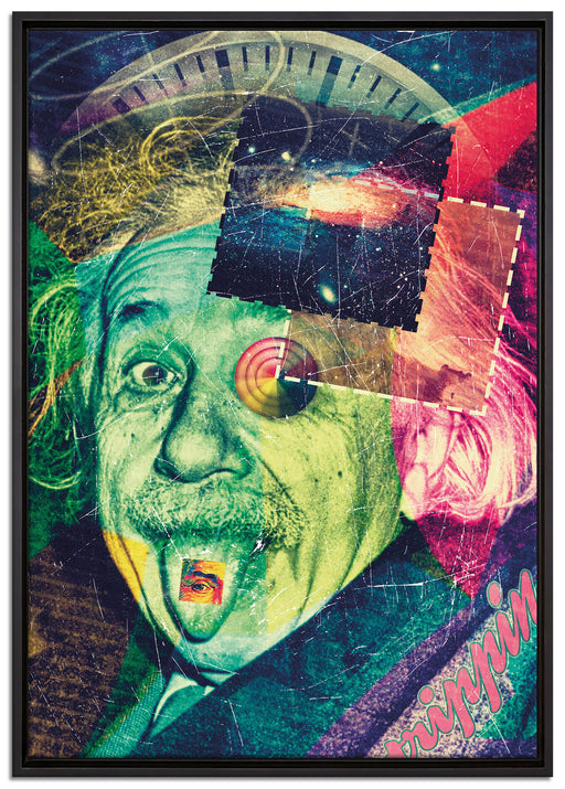 Einsteins secret auf Leinwandbild gerahmt Größe 100x70