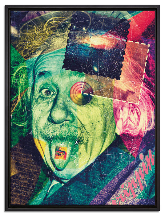 Einsteins secret auf Leinwandbild gerahmt Größe 80x60