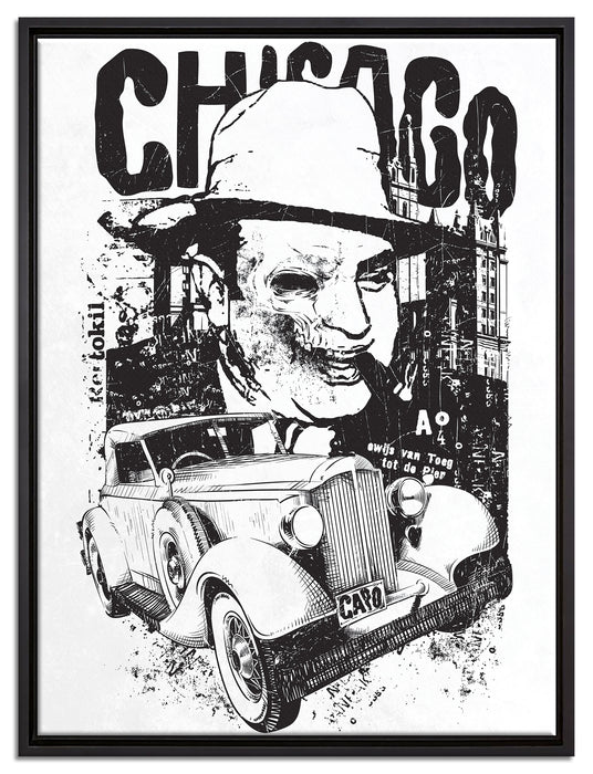 Chicago light auf Leinwandbild gerahmt Größe 80x60