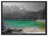 Eibsee vor der Zugspitze auf Leinwandbild gerahmt Größe 80x60